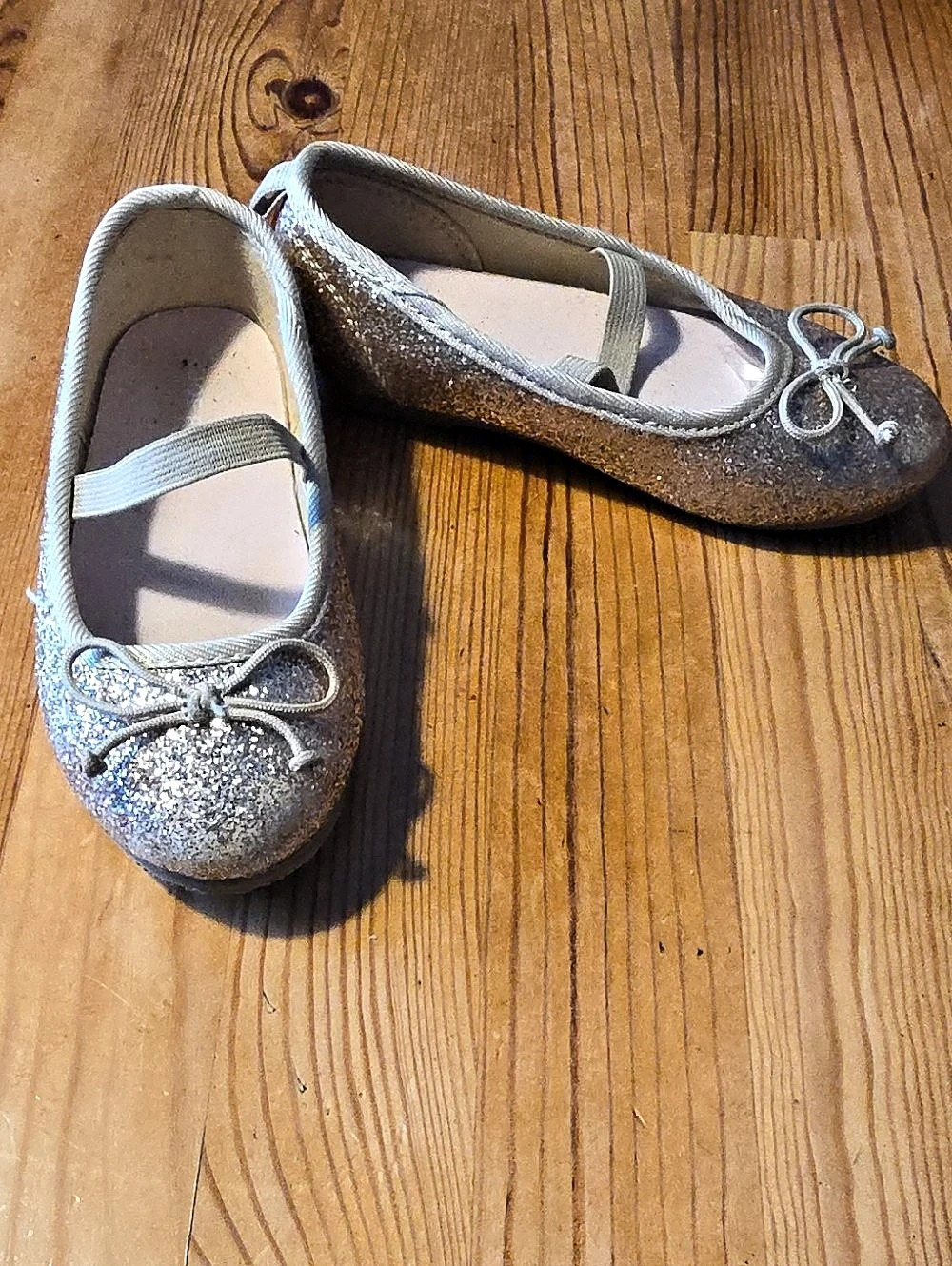 Glitter Mary Jane Flats in Silver